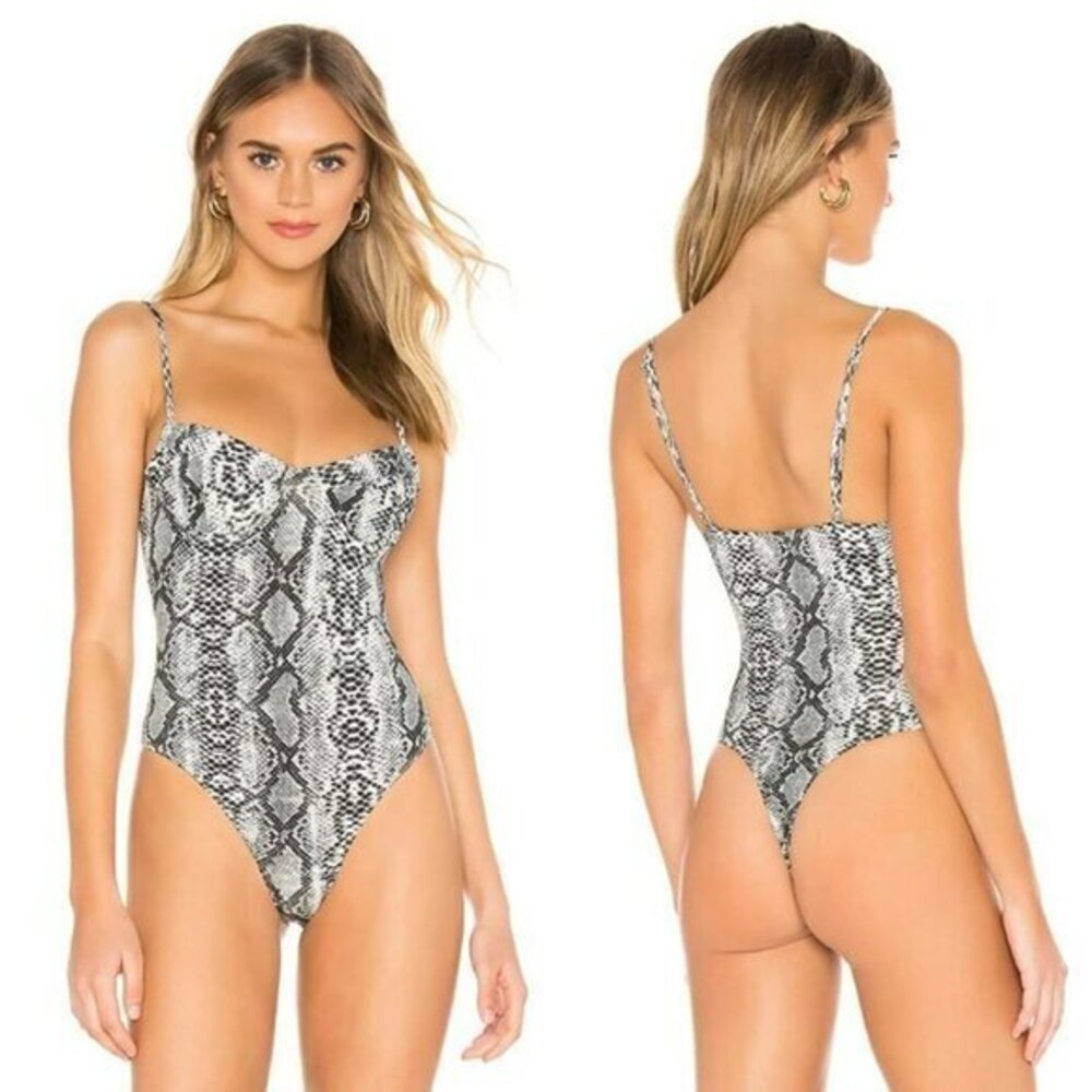 Superdown Sara Underwire Bodysuit - White Snake